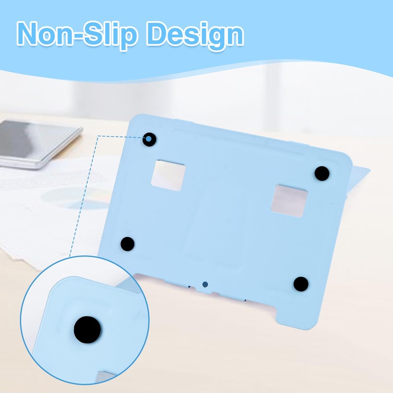 WUGU Book Stand, Adjustable Foldable Metal Book Holder for Recipe,