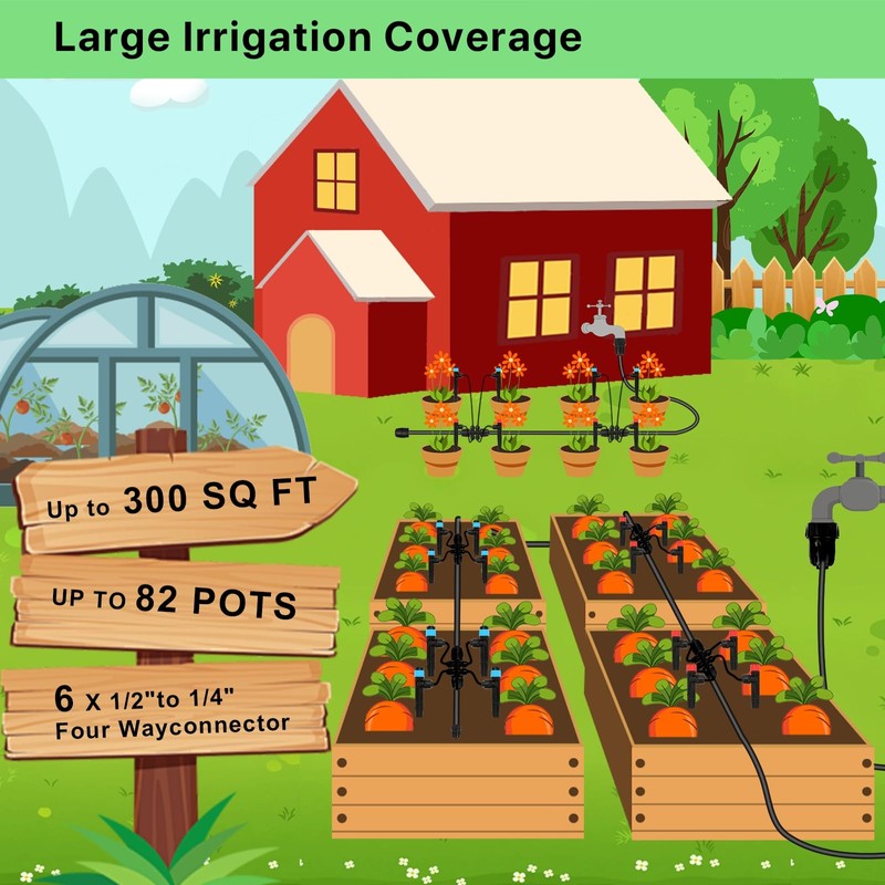 Drip Irrigation System Kit – 2025 New Quick-Connect Automatic Watering