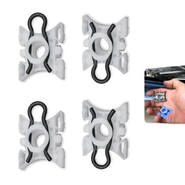 Polcatay 4 PCS Window Regulators Slider Clip, Side Window Glass Adjustment Slider Buckle, 0.42" Aperture Plastic Modifications, for Most Cars Repair Accessories (White)