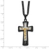 Jewelry Stores Network Black Gold Crucifix Cross Pendant Necklace Jesus