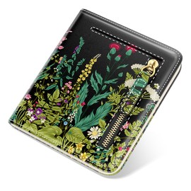 TMOODEL Small Wallet Women, Cute RFID Blocking Credit Card Holder for Women, Leather Billfold Slim Card Holder Wallets for Travel, Thin Bifold Pocket Mini Coin Purse with ID Window, Elegant Flower