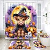 Wollmix Halloween 4 Pcs Bathroom Shower Curtain Sets Decorations with