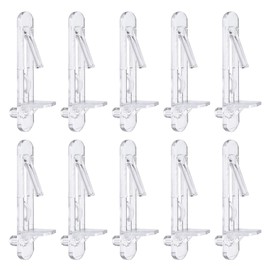 sourcing map Plastic Locking Shelf Pins, 20pcs Clear Self-Locking Shelf Support Pegs Shelf Clips Fit 5mm Hole 5/8"(16mm) Thick Shelf for Bookcase Cabinets Kitchen