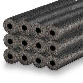 Silrubsups 12 Pack 1/2 inch Insulation Foam Tube 15 mm in Thickness Insulating Pipes for Water Pipe Insulation and Freeze Protection (Black, 1/2 Inch)