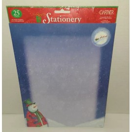Gartner Studios Christmas Midnight Snowman Stationery*25 Sheets - Printer Safe