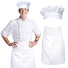 SevenFish Chef Hat Waist Apron Set, Adjustable Elastic Cooking Hat,