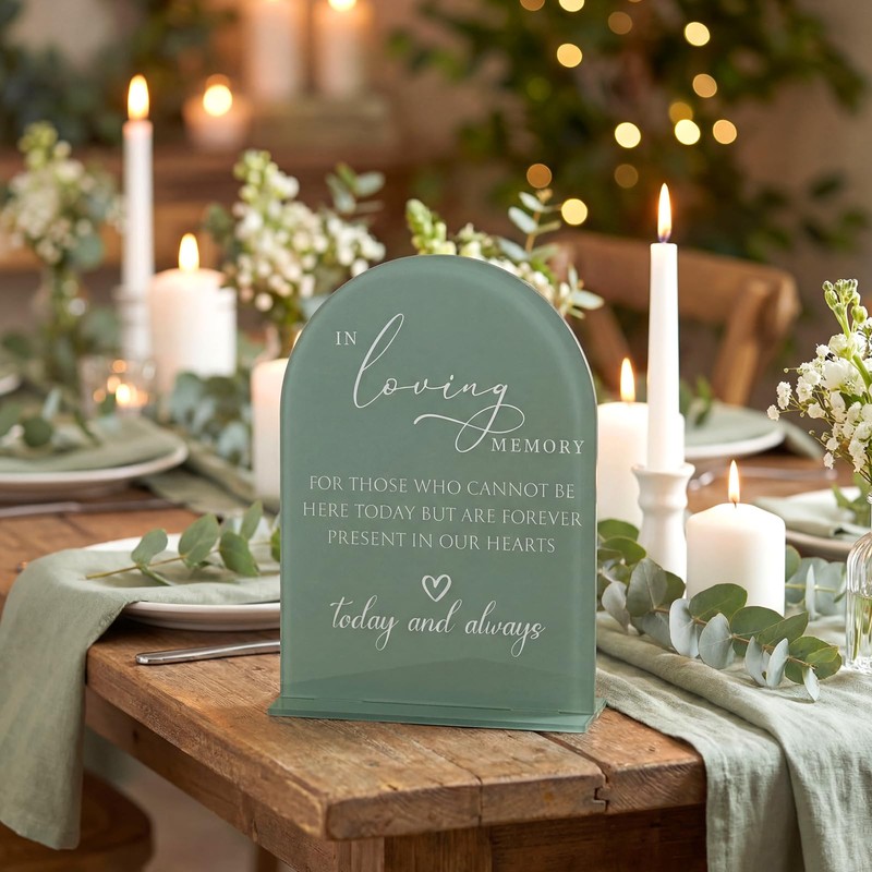 Junkin in Loving Memory Wedding Sign with Stand 5" x