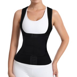 Corset Moldeador para Mujer, Faja Reductora Ajustable, Proporciona Soporte para la Cintura y el Pecho, Adecuada para Fitness, recuperación posparto、Ejercicio y pérdida de Grasa. (Negro, X-Large)