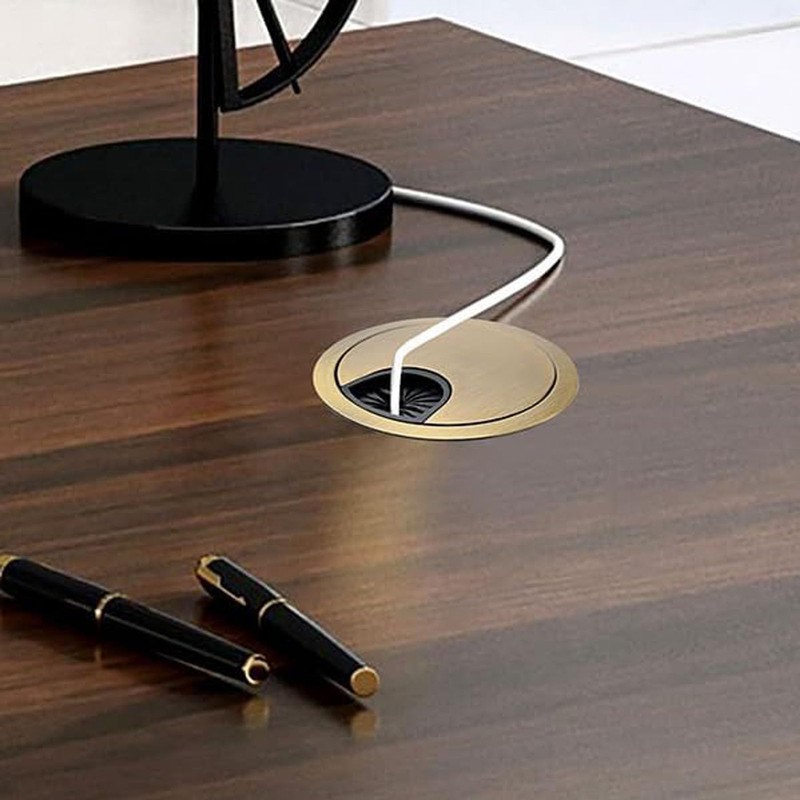 DuDuZui Desk Cable Grommets Bronze Computer Desk Metal Cable Hole,