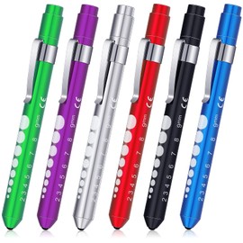 6 Pcs Penlight for Nurse LED Reusable Pen Light with Pupil Gauge Nurses Pin Light for Torch Medical Students Doctors Daily Use with Pocket Clip Nurse and Doctor Gifts(Basic Colors)