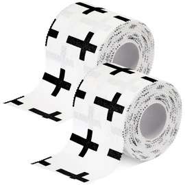 TrelaCo 2 Pcs Christian Cross Athletic Tape 2in x 23ft Cotton Sport Tape Athletic Tape Serrated Edges with Cross Logo for Fingers Ankles Wrist Injury Wrap, Football Baseball Hockey Soccer