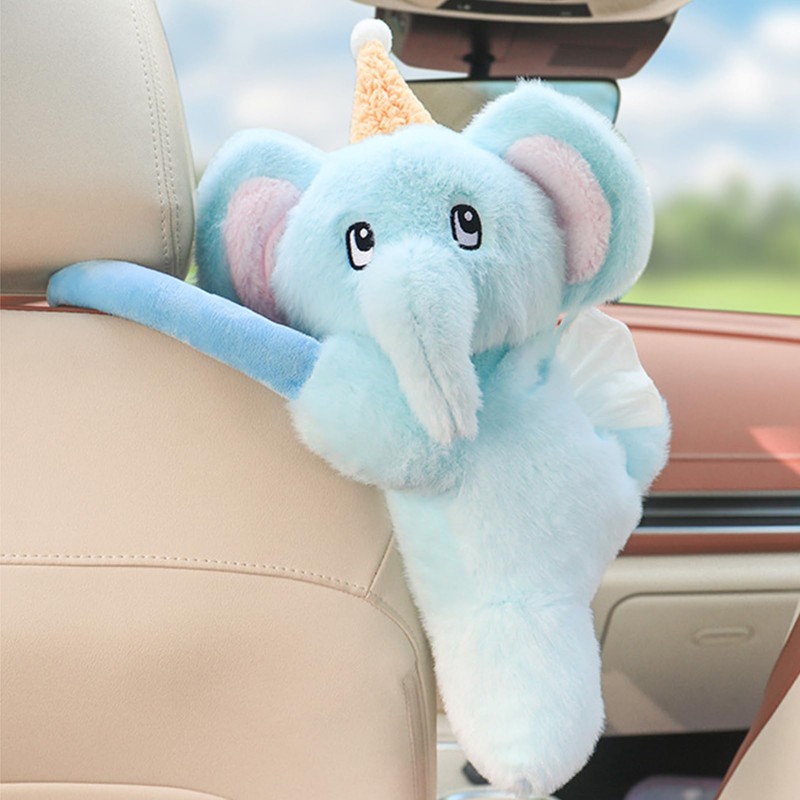 Car Tissue Box - Soft Elephant Paper Case for Backseat,Decorative
