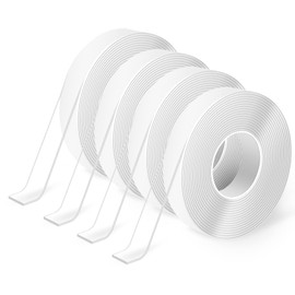 Art3d Double-Sided Tape Heavy Duty (10FT), Removable, Traceless, Washable, Reusable - Multipurpose Tape as Seen on TV (1/12" x 1/2" x 10', 4)