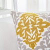 HWY 50 Decorative Throw Pillows Covers Embroidered Yellow and Light