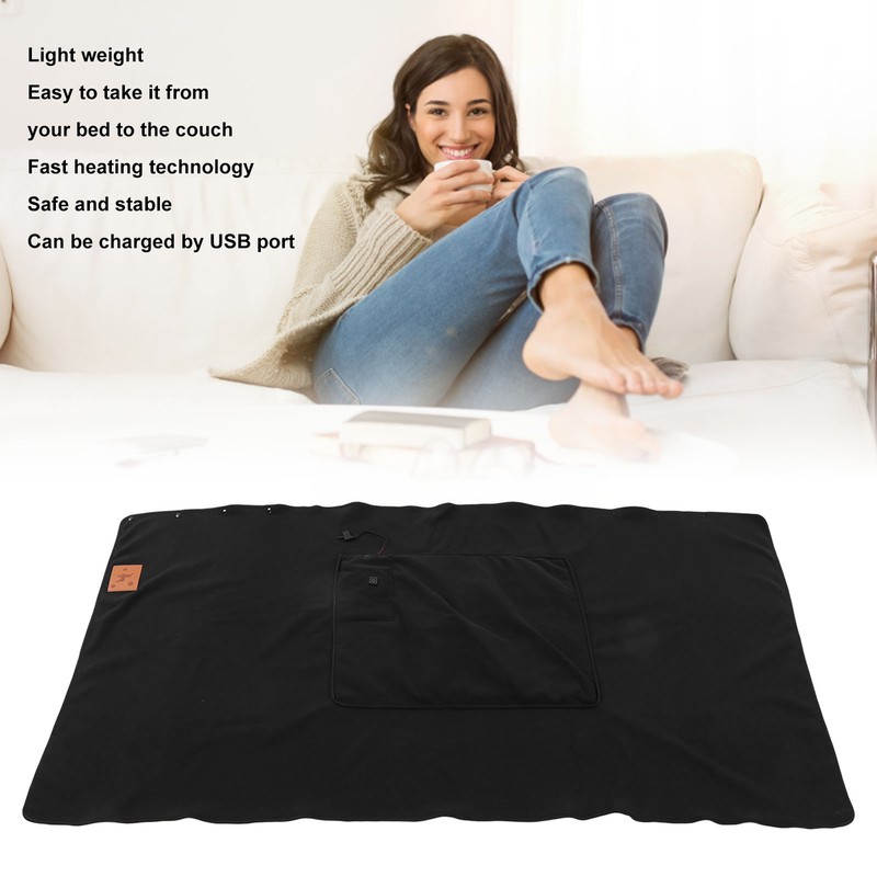 USB Warm Shawl 3 Level Temperature Adjustment Electric Throw Blanket