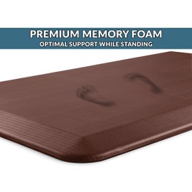 ComfiLife Anti Fatigue Floor Mat – 3/4 Inch Thick Perfect Kitchen Mat, Standing Desk Mat – Comfort at Home, Office, Garage – Durable – Stain Resistant – Non-Slip Bottom (20" x 32", Brown)