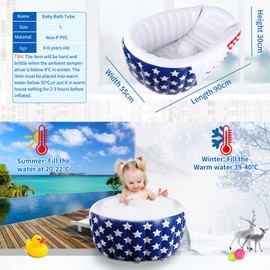 Relaxing Baby | Inflatable Baby Bathtub,Newborn Bathtub Seat for Infant,Non-Slip Baby Pool for Sitting up,Foldable Toddler Tub Shower,Portable Travel Bath for Kids 0-6 Year
