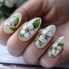 Cute Medium Short Almond Press on Nails 24Pcs False Fake