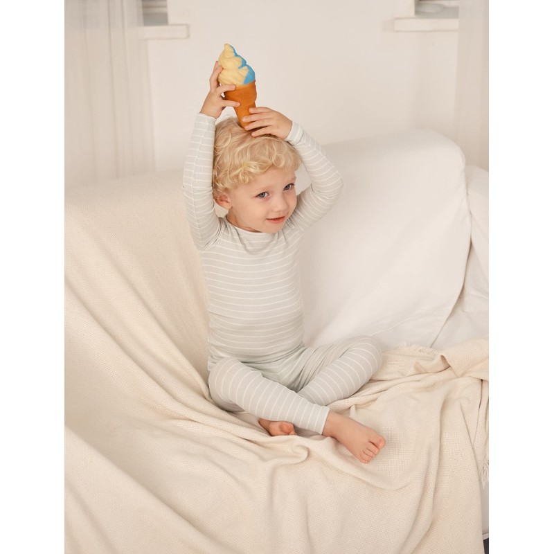 AVAUMA Conjunto de pijama con estampado de rayas para bebés