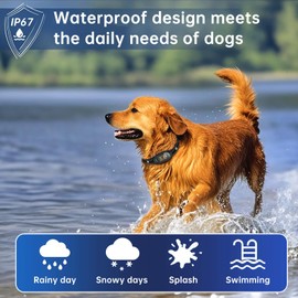 Dog Bark Collar, Rechargeable Bark Collar for Large Dog, Medium Dog and Small Dog, IP67 Waterproof Anti Barking Collar Dogs with Adjustable Sensitivity(Matte Black)