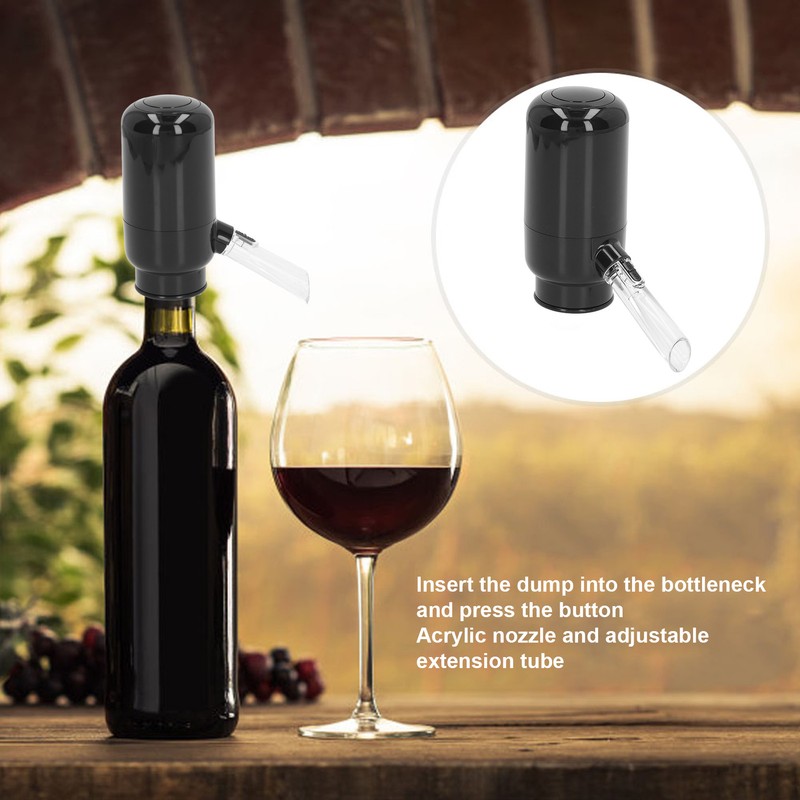 Electric Wine Aerator Rechargeable Adjustable Extension Hose Automatic Wine Pourer
