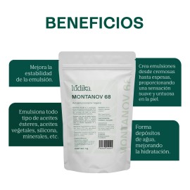 Montanov 68 Auto Emulsioante Natural soporta hasta un 40 de fase Oleosa formula para protectores solares, cremas de alta gama y maquillaje Todo Tipo  