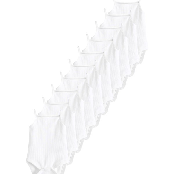 NEXT Baby Bodysuit with Thin Straps Pack of 10, White,