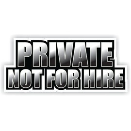 Private Not for Hire Black White Full Color Decal Sticker Car Turbo Diesel Truck Trailer Semi Haul DOT