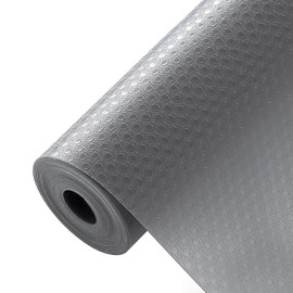 Shelf Liner, Waterproof Refragerator Liner, Drawer Liners for Kitchen Cabinet, Bathroom Under Sink Mat Non Adhesive Fridge Liner EVA Place Mats Roll - Grey 17.7"×78.7"