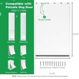 Dog Door Replacement Flaps with Screws and Grommets Washers, Compatible with PetSafe Doggy Door Pac11-11040 Pet Door Replacement Flap for Dogs and Cats Extra Large