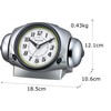 RHYTHM 8RA646SR19 Table Clock, Silver, 4.8 x 7.3 x 4.1