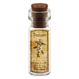 MyTinyWorld Dolls House Apothecary Damiana Herb Short Sepia Label And Bottle