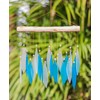 Sparkling Blue Glass Wind Chime Recycled Glass and Bamboo Driftwood