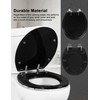 Angol Shiold Black Round Resin Toilet Seat Soft Close Quick