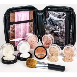 XXL KIT BRUSH & CASE (EBONY) Full Size Mineral Makeup Set Bare Face Matte Powder Foundation Cover