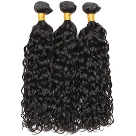 HeioWuio Water Wave Brazilian Remy Hair 1 Bundles Hair Extensions For Women Hair Weaves Double Weft Human Hair Bundles 22 Inch