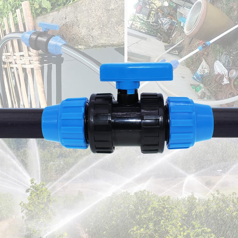 AIMEKE 25 mm PE Pipe Ball Valve Plastic Clamp Connector