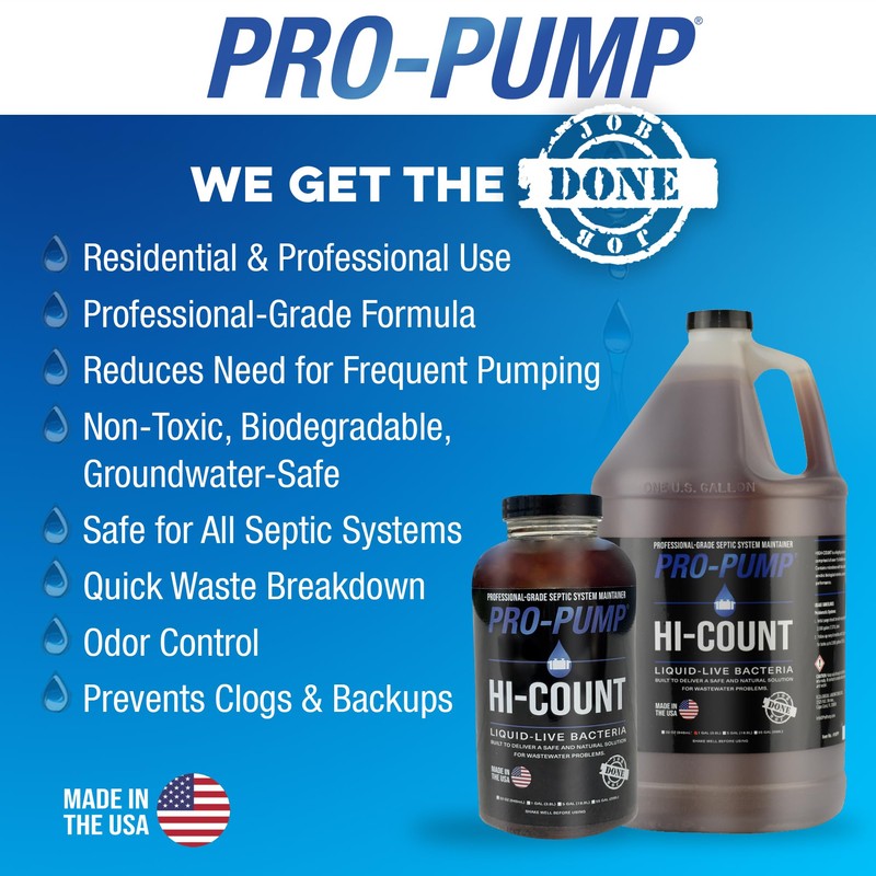 PRO-PUMP HI-COUNT Professional Grade Septic Tank Maintenance Liquid, 1 Gallon