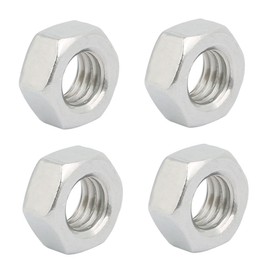 sourcing map Left Hand Hex Nuts Carbon Steel Galvanised Thread M8 x 1.25 mm Pack of 4