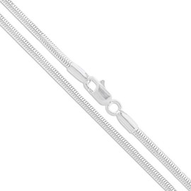 Sterling Silver 2MM, 2.5MM, 3MM, 4MM, 5MM Solid Round Snake Chain Necklace- Flexible Snake Chain Necklace,Made In Italy, Men and Women Jewelry Accesorries Gadgets