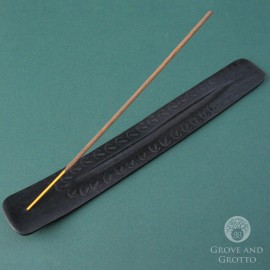 NEW Black Wood Stick Incense Burner 10" Ash Catcher Dark Finish
