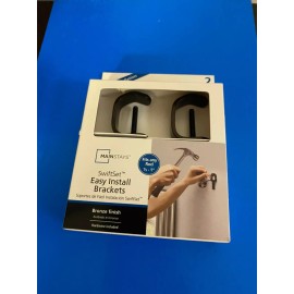 Mainstays NEW 2 PACK MAINSTAYS NO DRILL BRONZE 1/2" TO 1" DIAMETER CURTAIN ROD BRACKETS