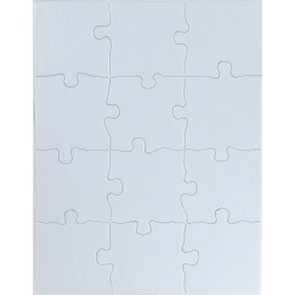 Hygloss Products Blank Jigsaw Puzzle – Compoz-A-Puzzle – 8.5 x 11 Inch - 12 Pieces, 4 Puzzles with Envelopes