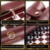 ThreeMoves Roll Up Chess Set - 11" Foldable Leather Chess