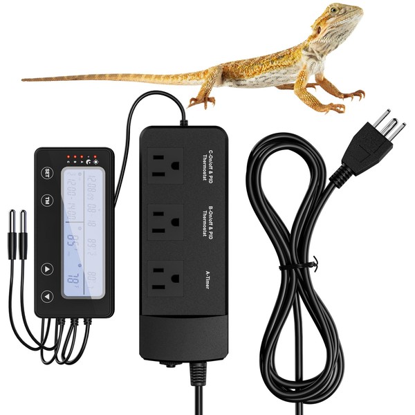 SUKEOPET Reptile Temperature Controller with Timer, PID Reptile Digital Thermostat,