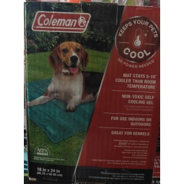 Coleman Pet Dog Cooling Mat 18"x24” Non Toxic Self Cooling Gel Blue