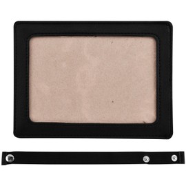 PU Leathter Car Picture Holder, DIY Car Picture Frame,for 6 Inches Vehicle Sun Visor Horizontally (Black)