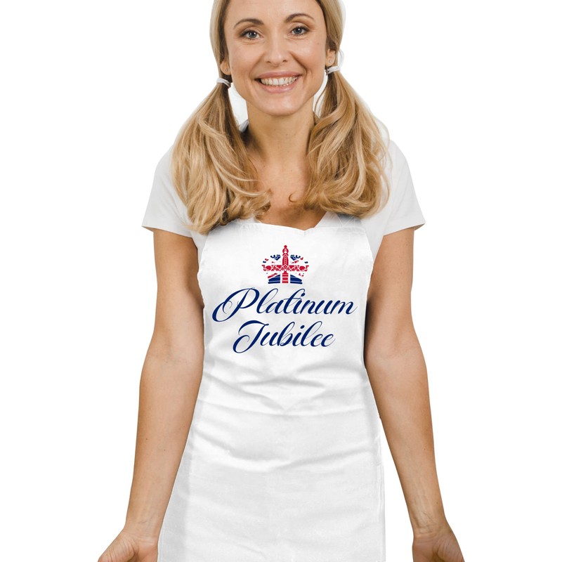 Platinum Jubilee Union Jack in a Queens Crown Design Apron,