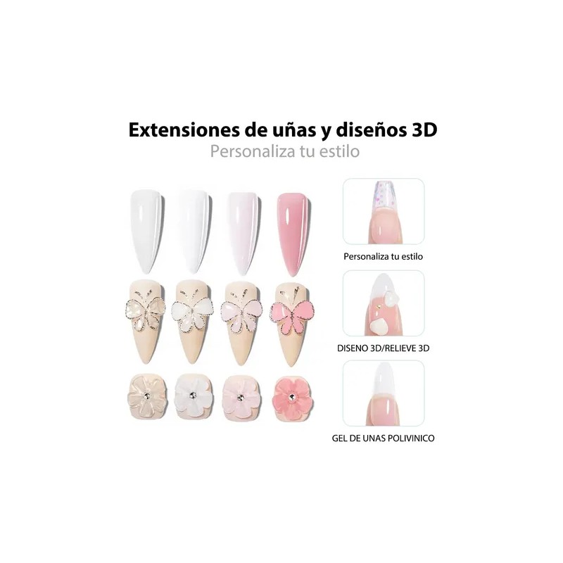 2pcs Polygel Sólido Para Diseño Uñas Extensión 15ml Uouou