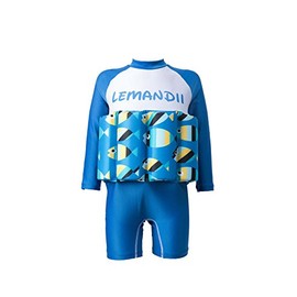 SKY-ST Traje de baño flotante de una pieza para bebés y niños, FPS 50+azul, 5-6X